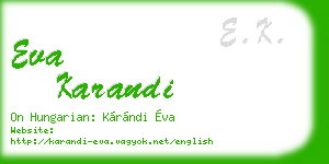 eva karandi business card